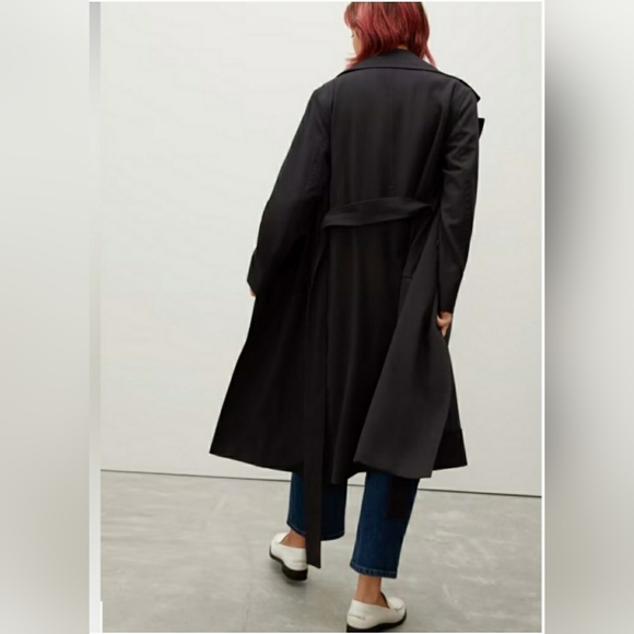 Everlane Black Draped Trench Coat Sz S. Excellent condition - Picture 8 of 8